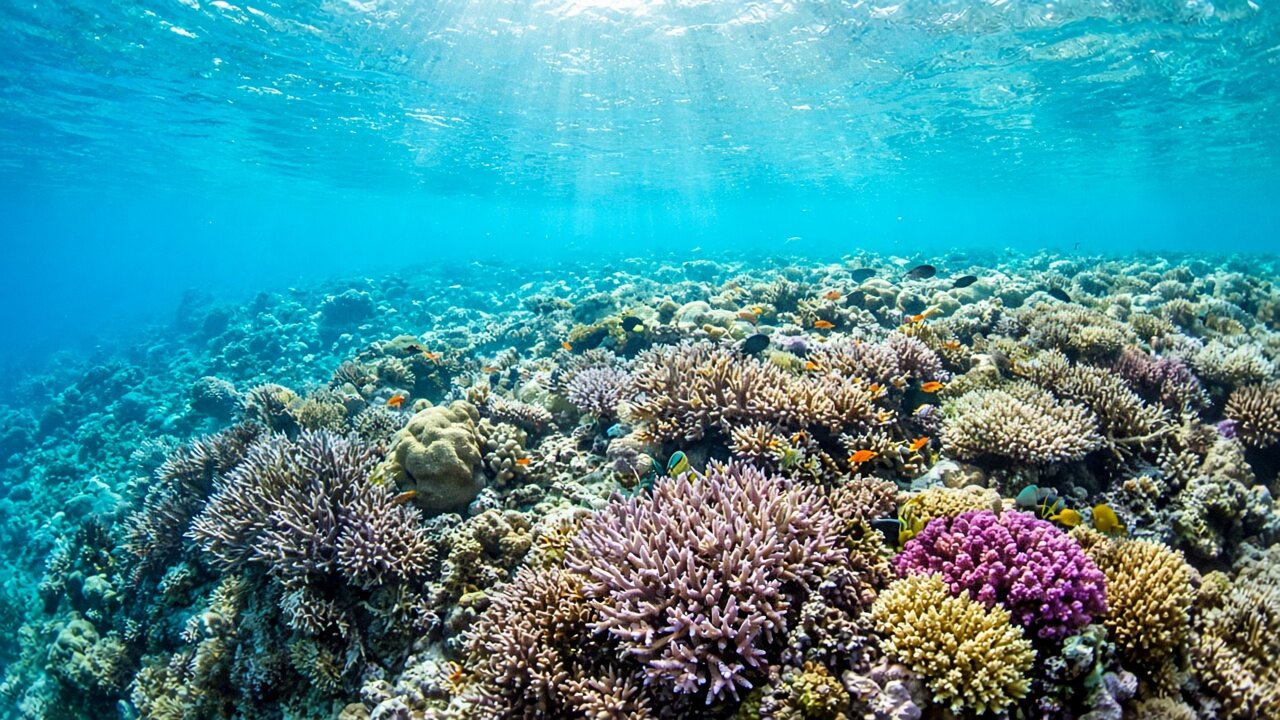 Snorkelling above clear reef shallows