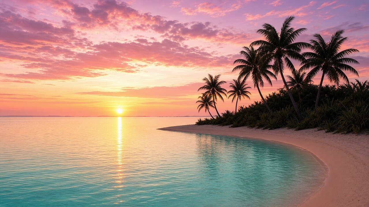 Soft sunrise light over calm ocean